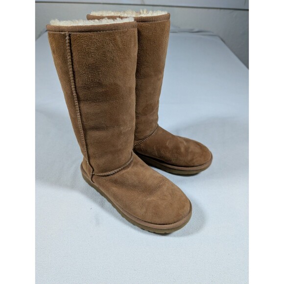 UGG Classic Tall II Boots Womens 8 Sheepskin Chestnut Brown Winter Outdoor - Picture 4 of 14